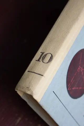 Маркировка 10 на бежевом тканевом корешке