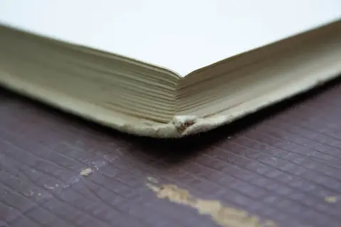 Чистая страница у задней обложки старой книги