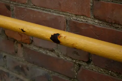 Brick Wall  With Yellow Gas Tube, фото 11